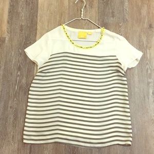 Maeve by Anthropologie Gem Neckline Blouse